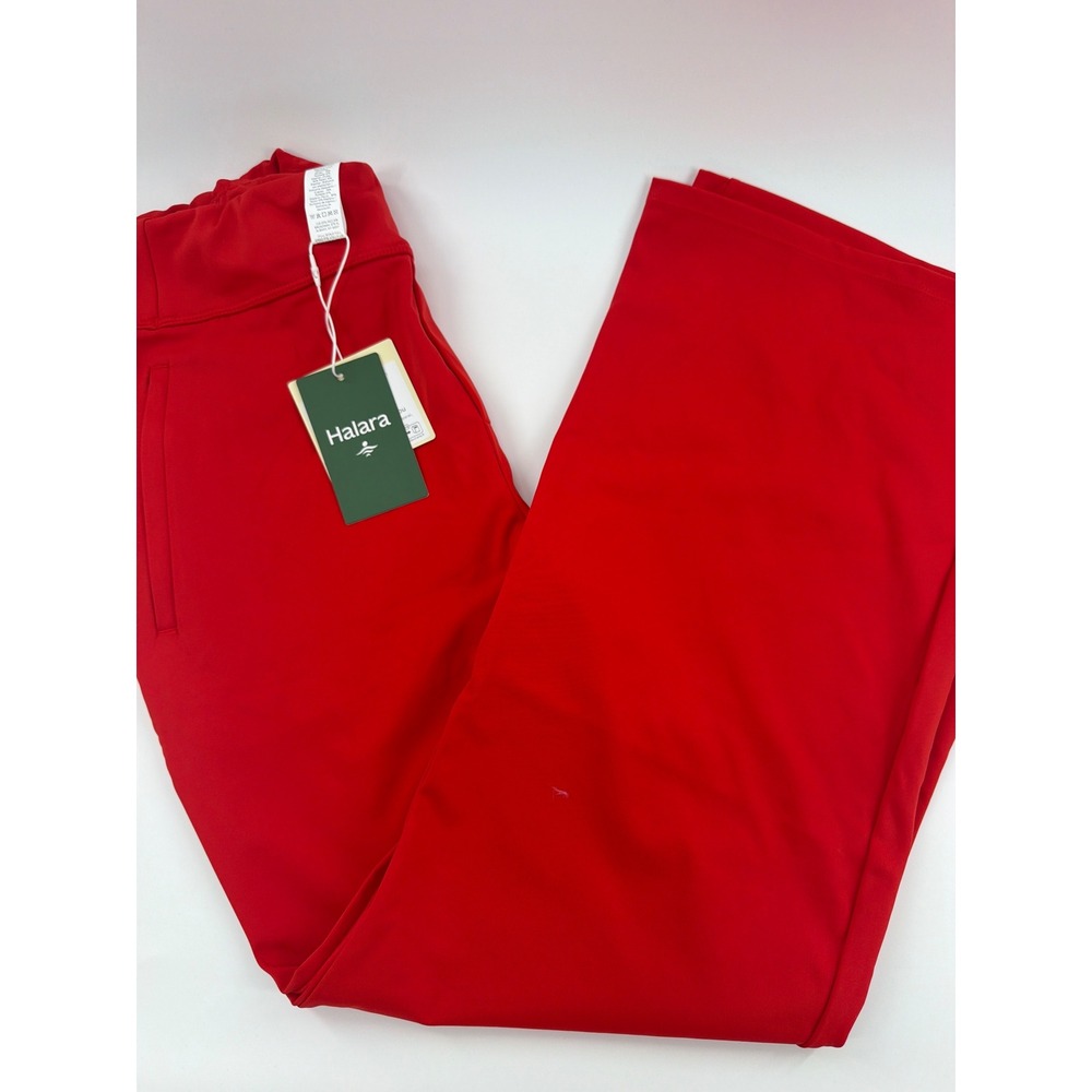 Halara Red Wide Leg High Waisted Petite Pants Size M NWT